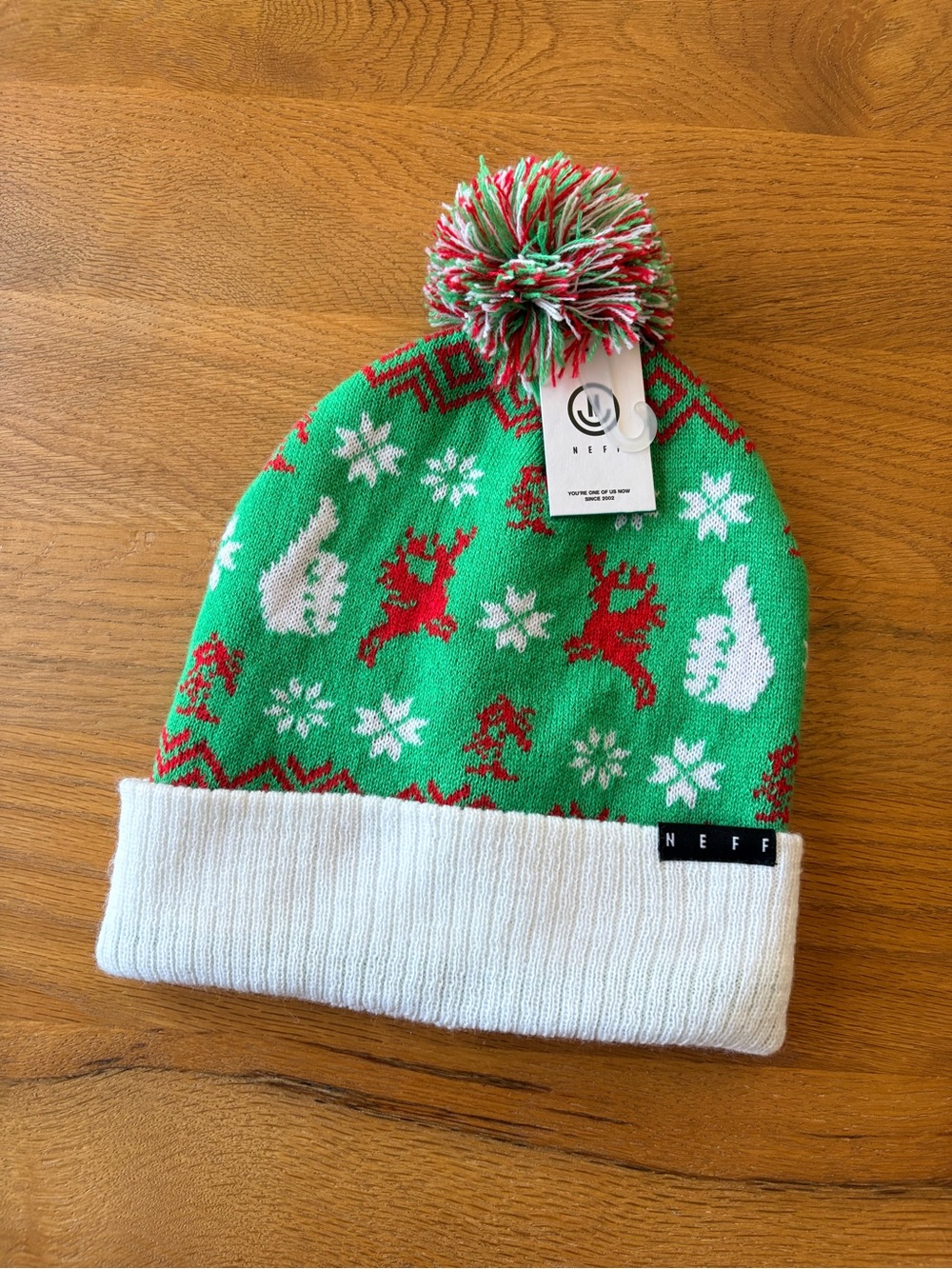 NEW Neff unisex Christmas holiday Pom knit beanie hat winter gift unisex